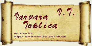 Varvara Toplica vizit kartica